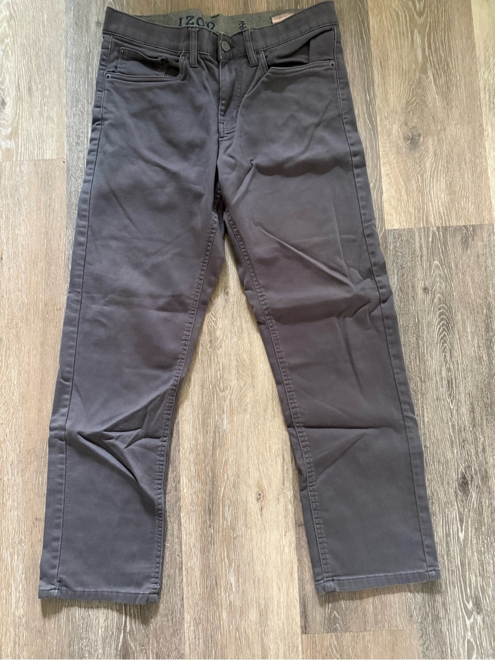 IZOD Charcoal Slim Straight Pants
